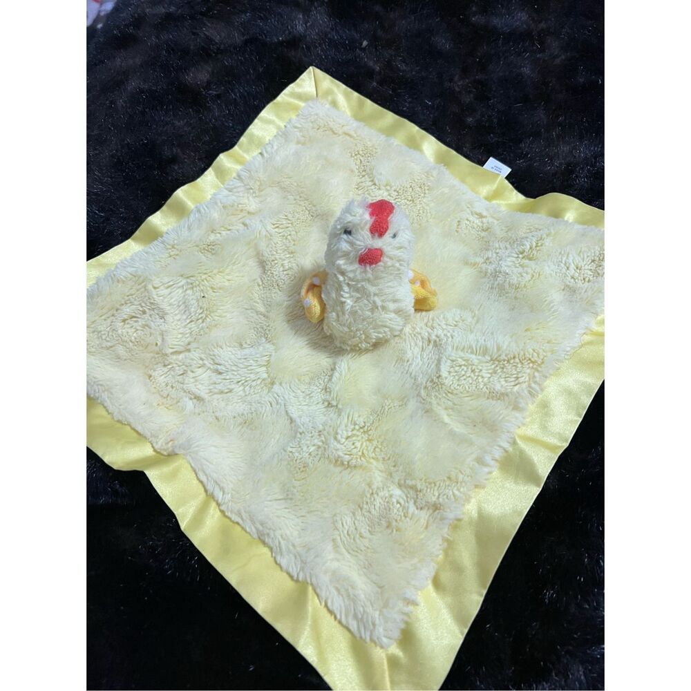 Cloud Island Chicken Lovey Security Blanket Plush Crinkle Wings Satin Yellow